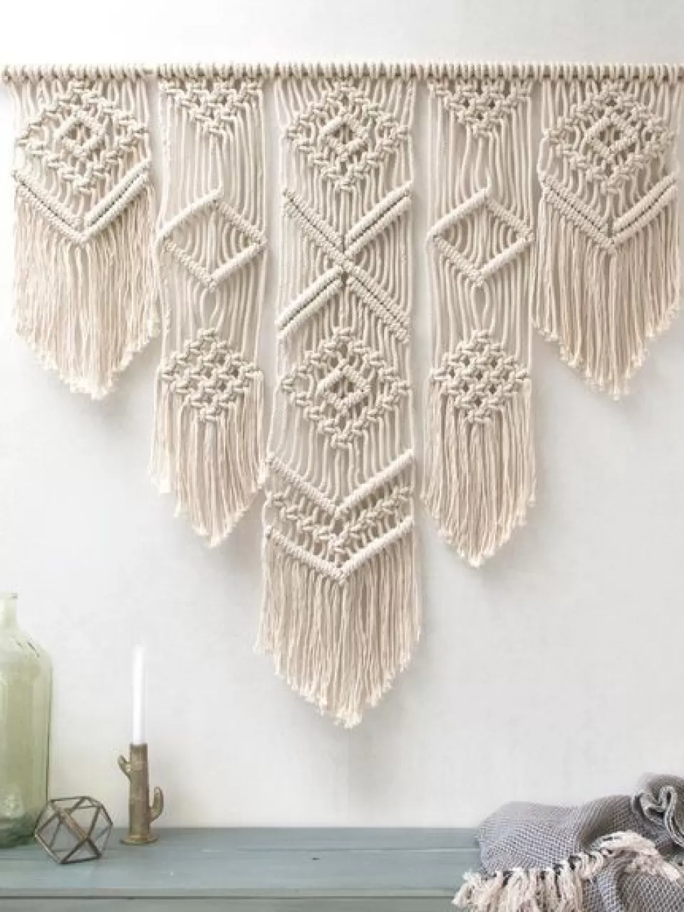 Baklava Motifli Makrame Pano