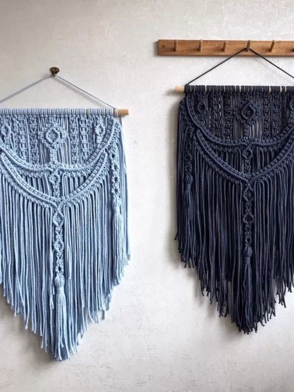 Renkli İkili Makrame Duvar Süsü Seti