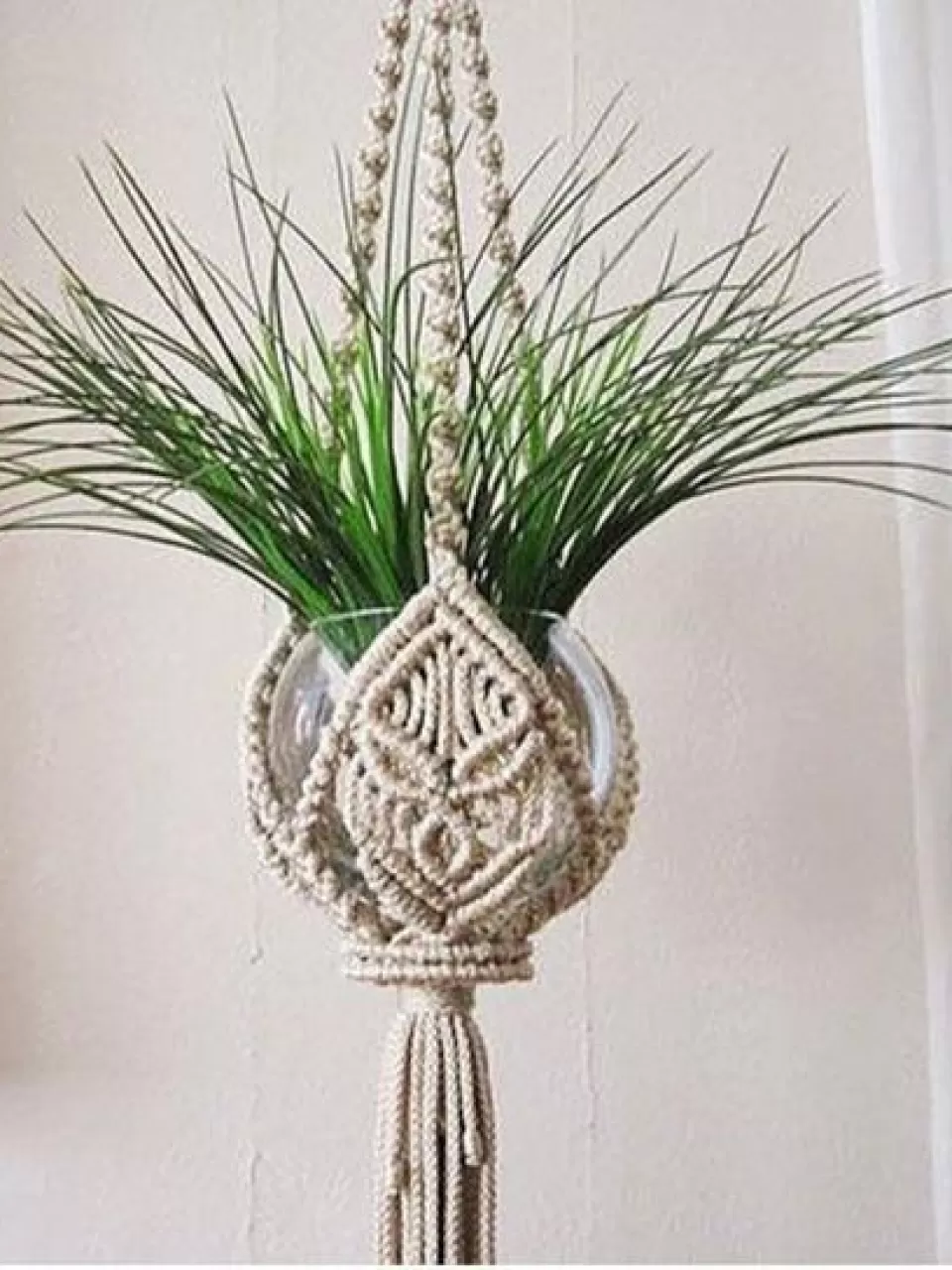 tekli makrame saksı askı