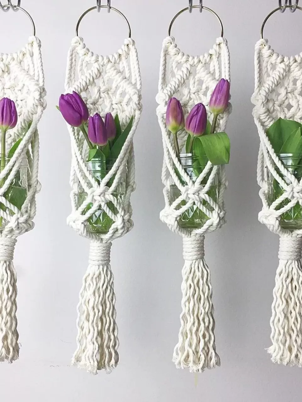 dörtlü halka makrame askılık