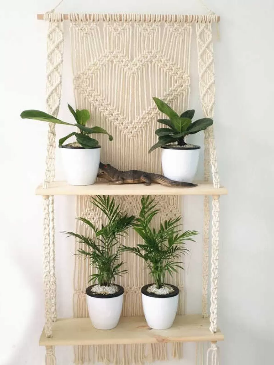 raf makrame bitki askısı