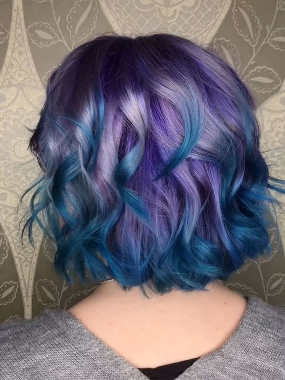 Mor ve Mavi Karışık Boyama