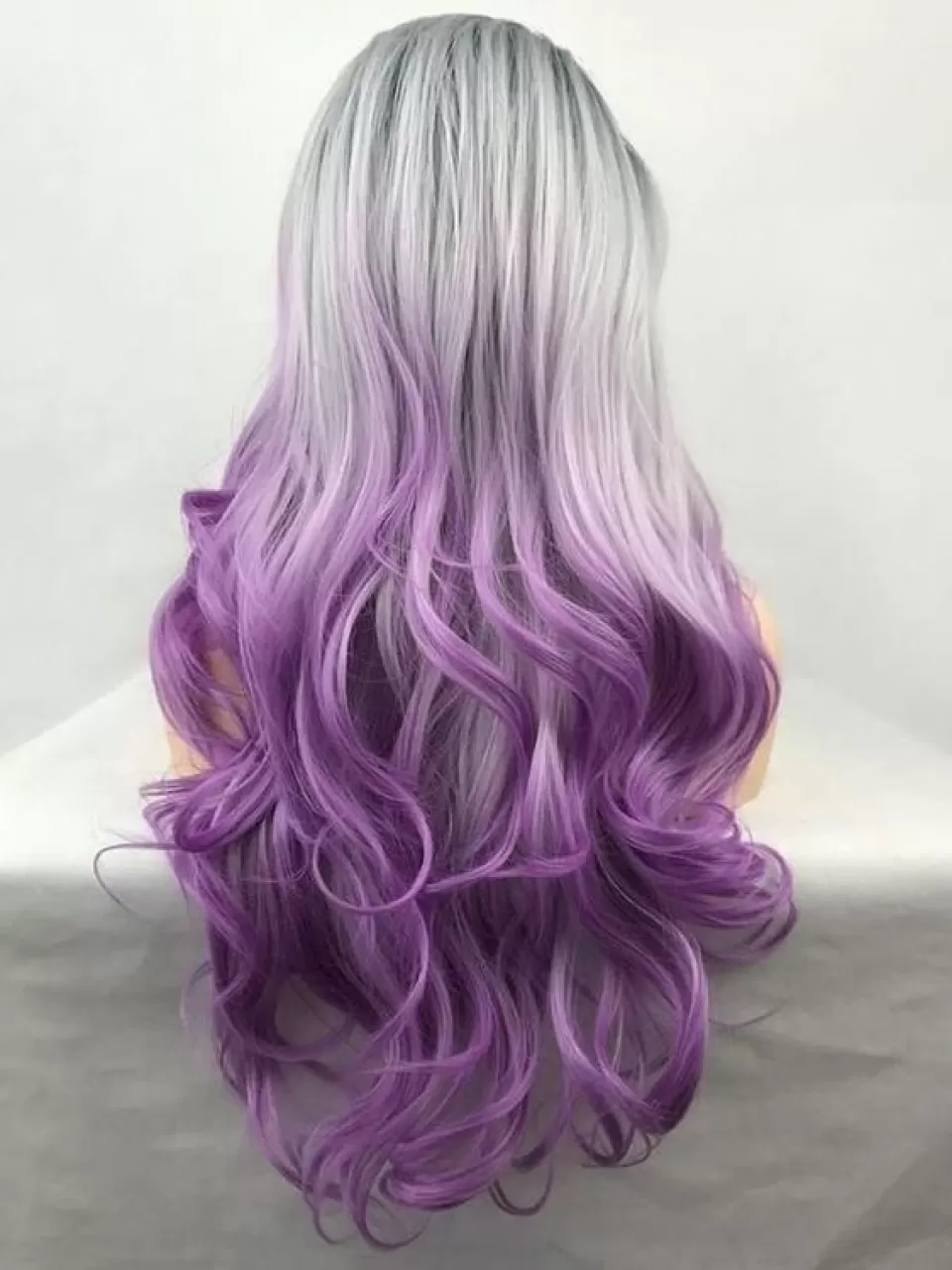 Sarı Saç Uçlar Patlıcan Moru Boyama