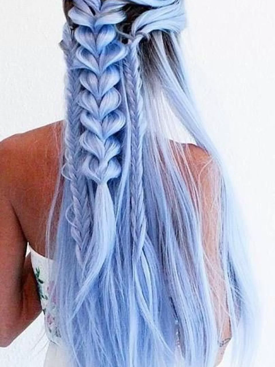 Tüm Saç Mavi Mor Boyama