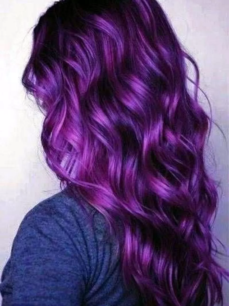 Tüm Saç Parlak Mor Boyama