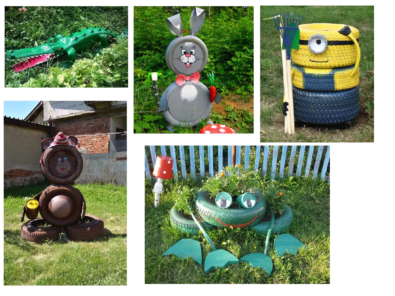 Araba Lastiğinden Bahçe Dekoru