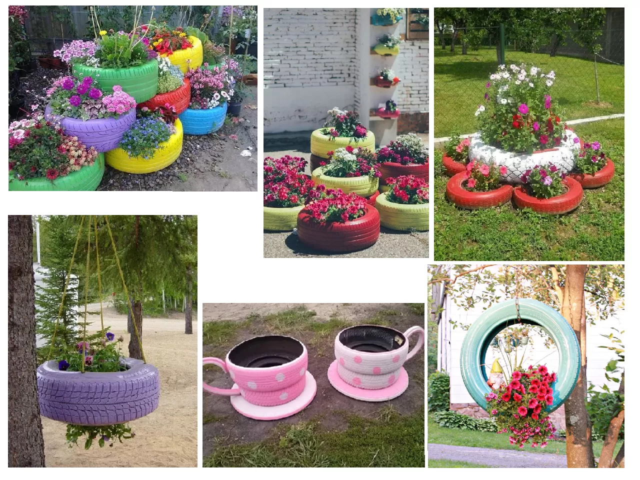 Araba Lastiğinden Saksılar