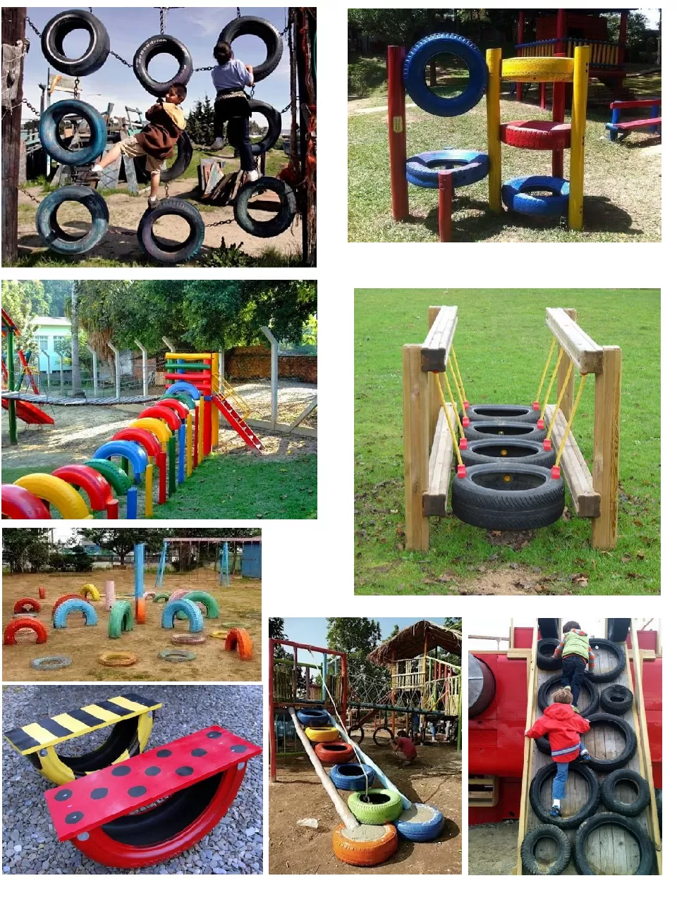 Araba Lastiğinden Çocuk Oyun Parkı