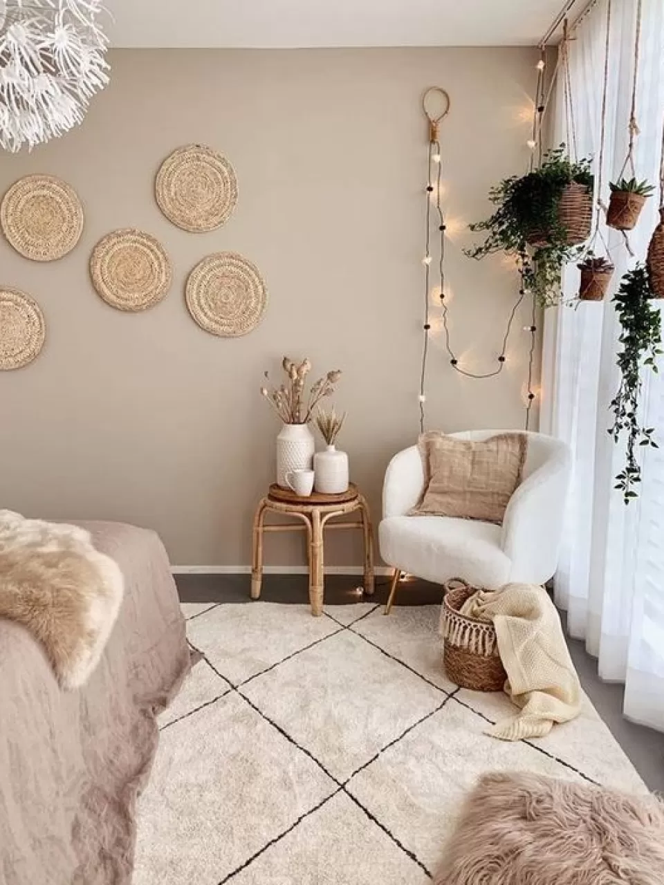 Boho Yatak Odası Dekorasyonu Perdeler