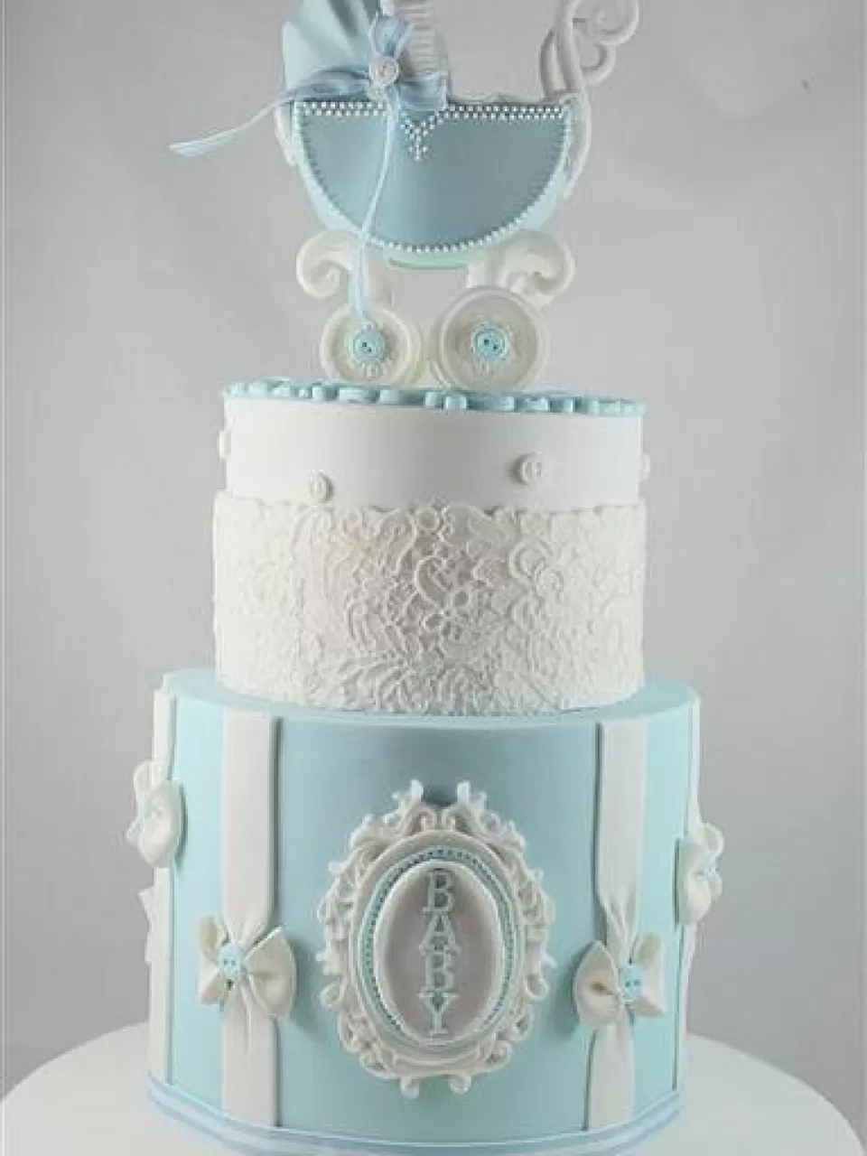 Bebek Arabası Erkek Baby Shower Pasta