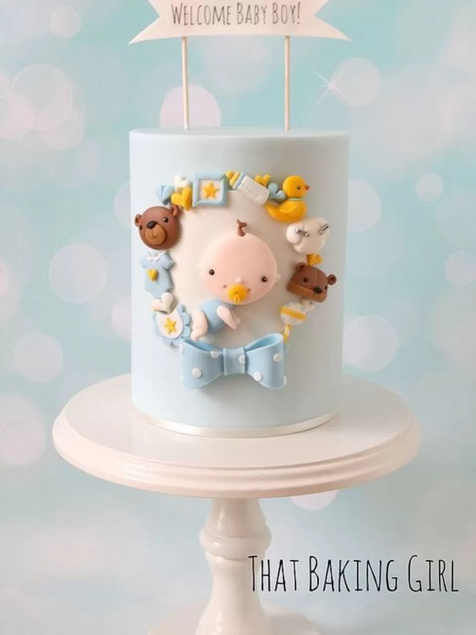 Çerçeve Erkek Baby Shower Pasta