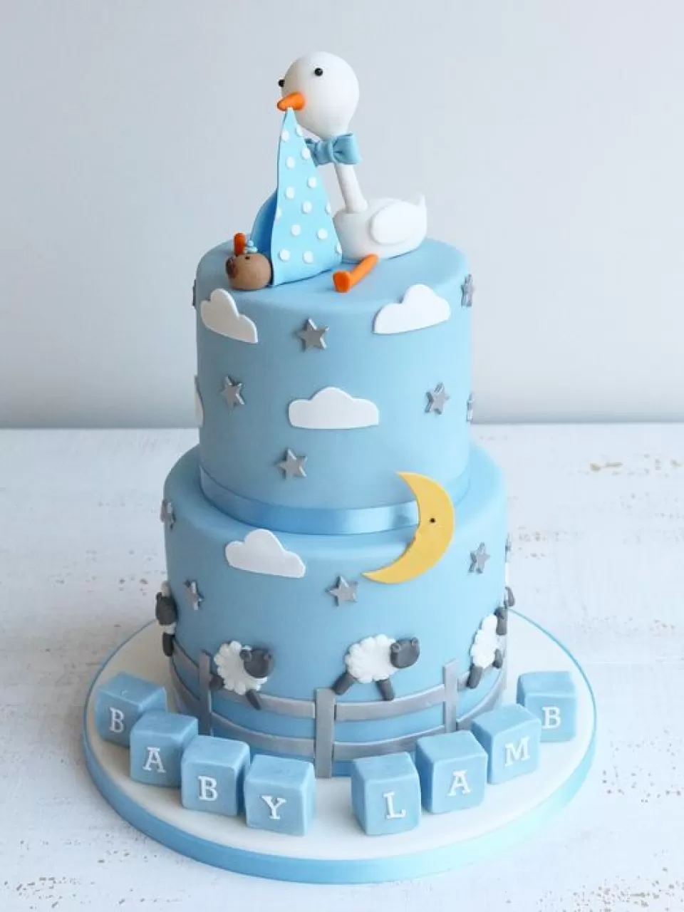 Leylek Ağzında Erkek Baby Shower Pasta