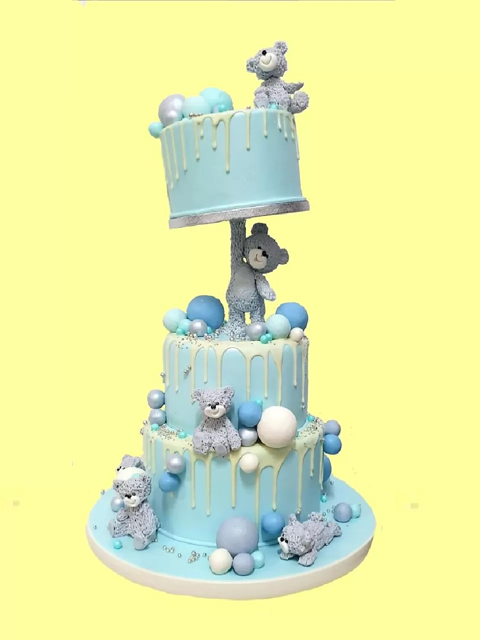 Teddy Bear Erkek Baby Shower Pasta