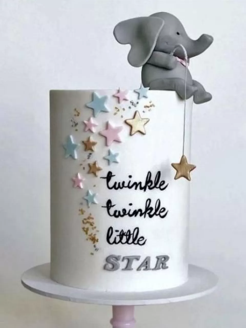 Fil Yıldız Kız Baby Shower Pasta