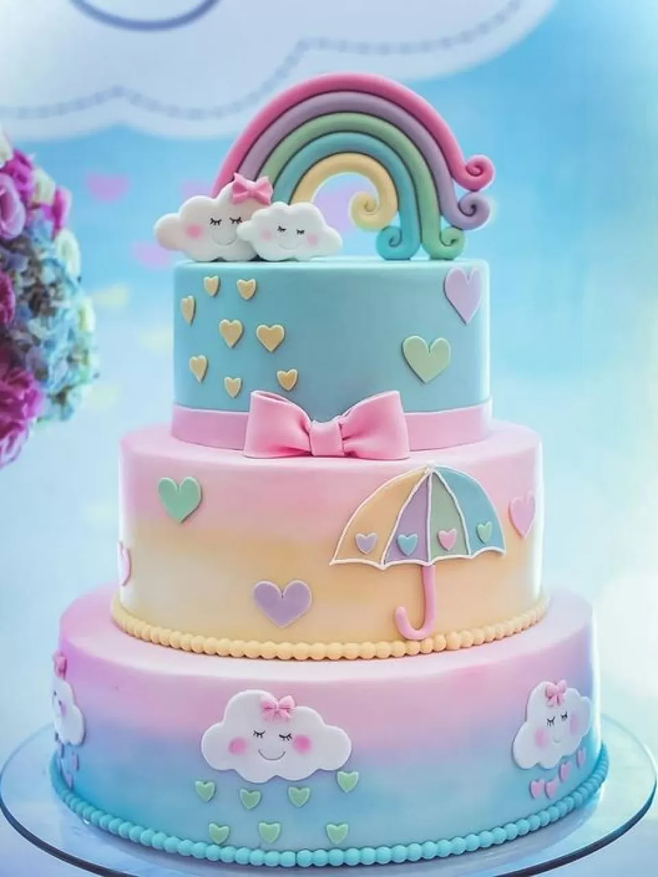 Gökkuşağı Kız Baby Shower Pasta