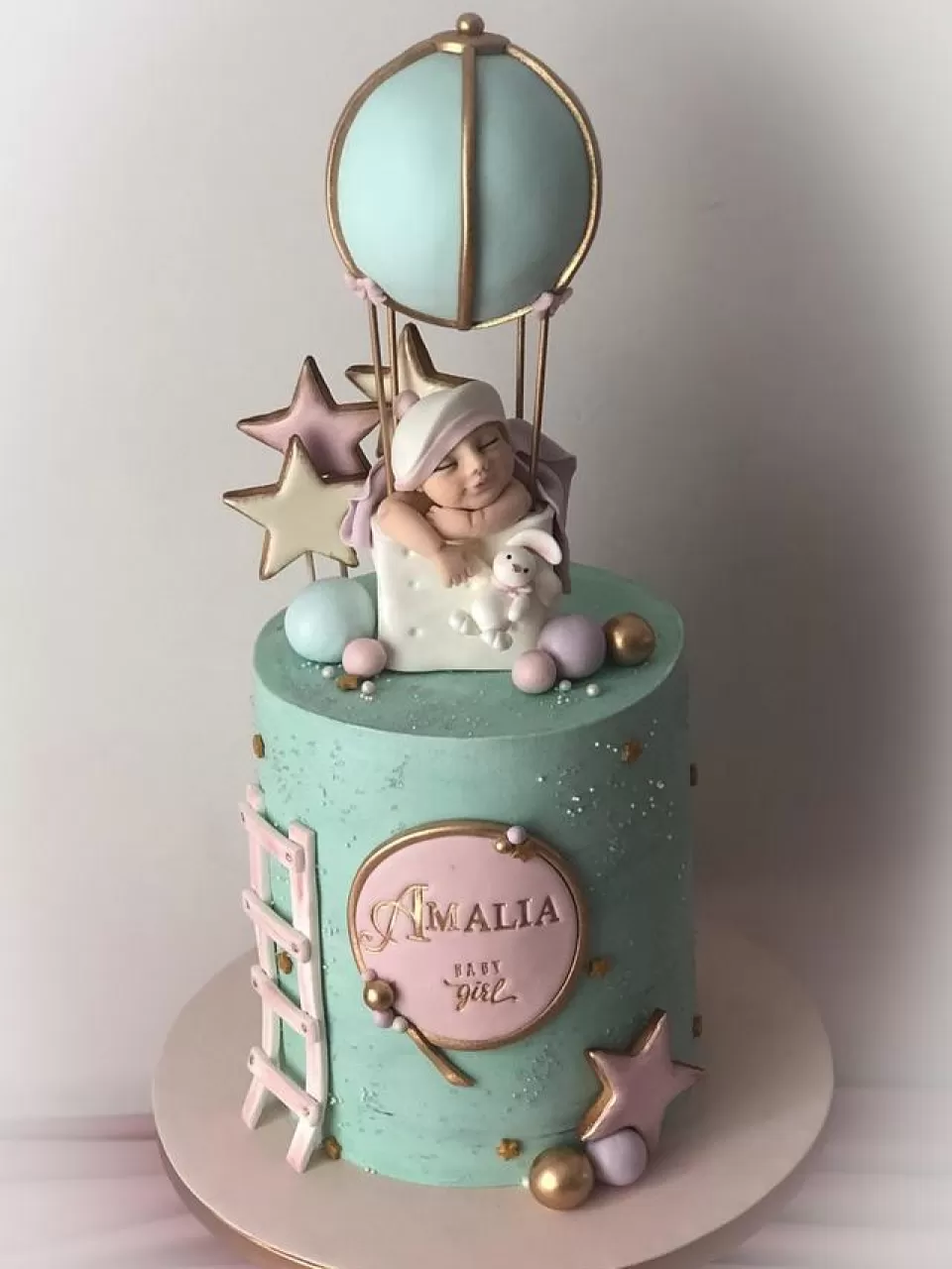 Uçan Balon Kız Baby Shower Pasta