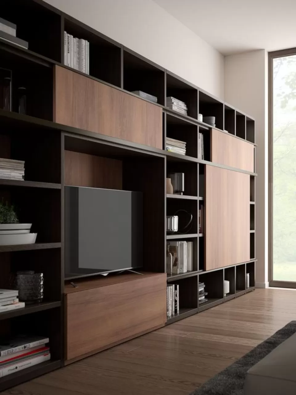 Modern Kitaplıklı TV Ünitesi