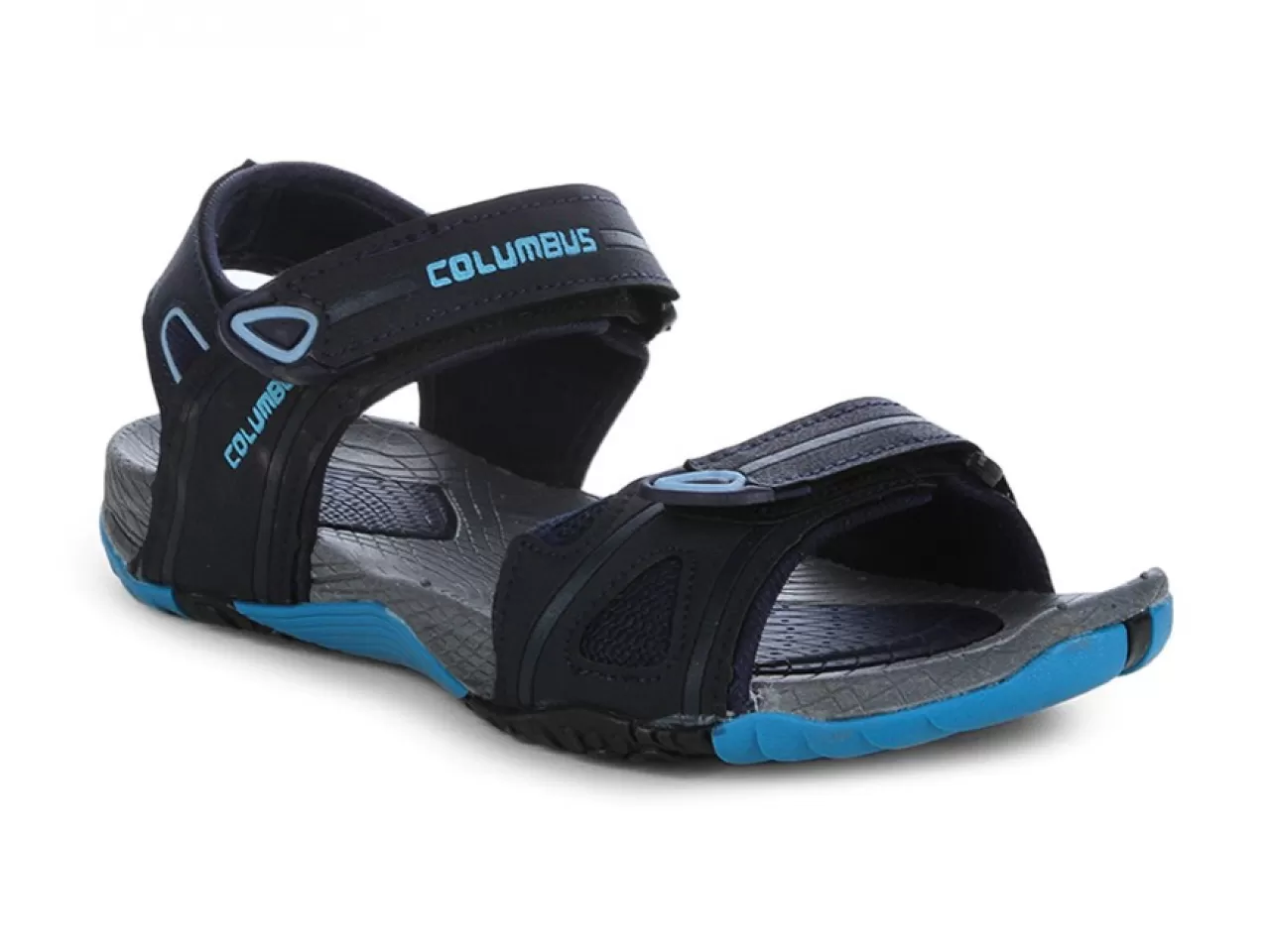 Columbus - Men Navy Blue Solid Sports Sandals
