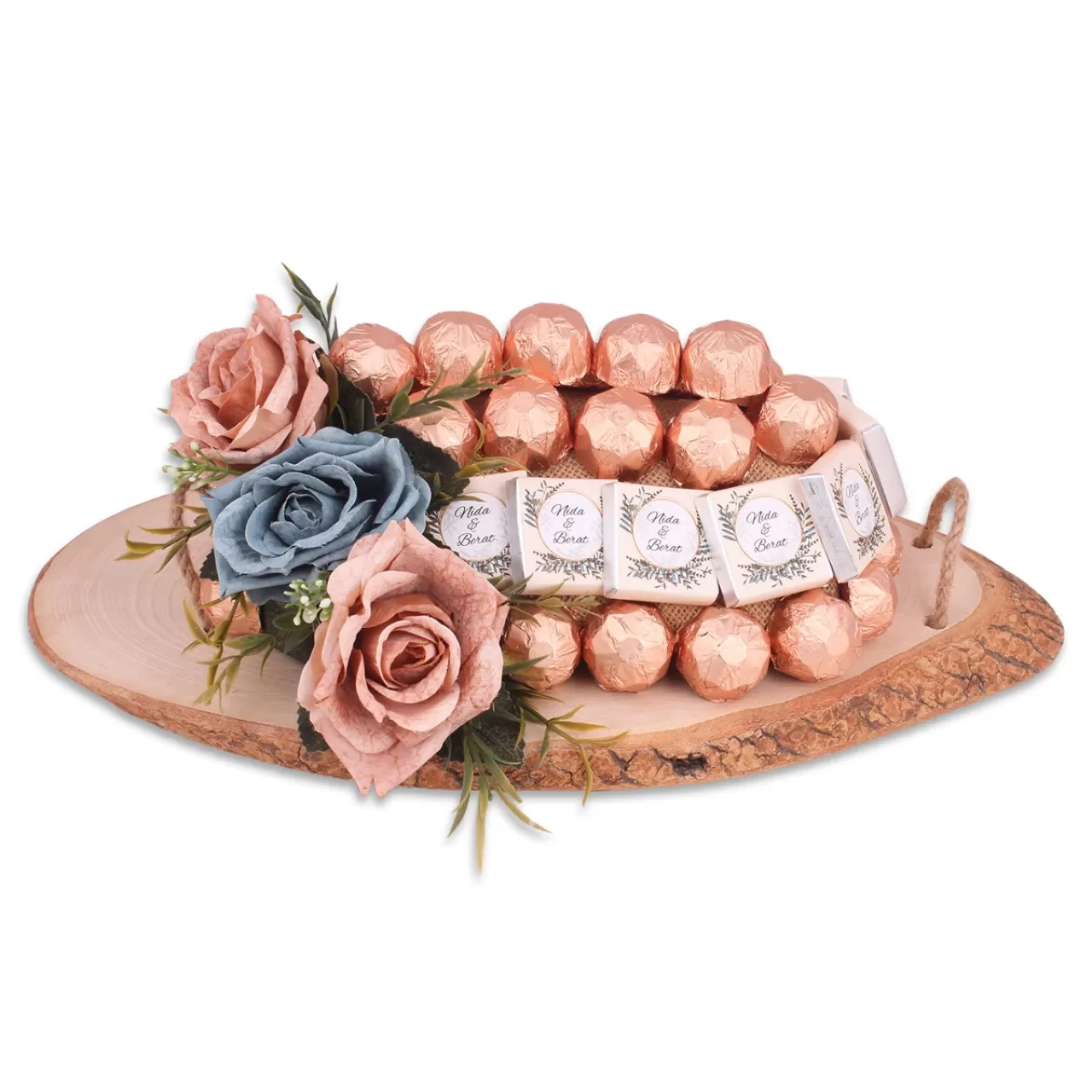 Ahsap Sunumda Nişan Çikolatası