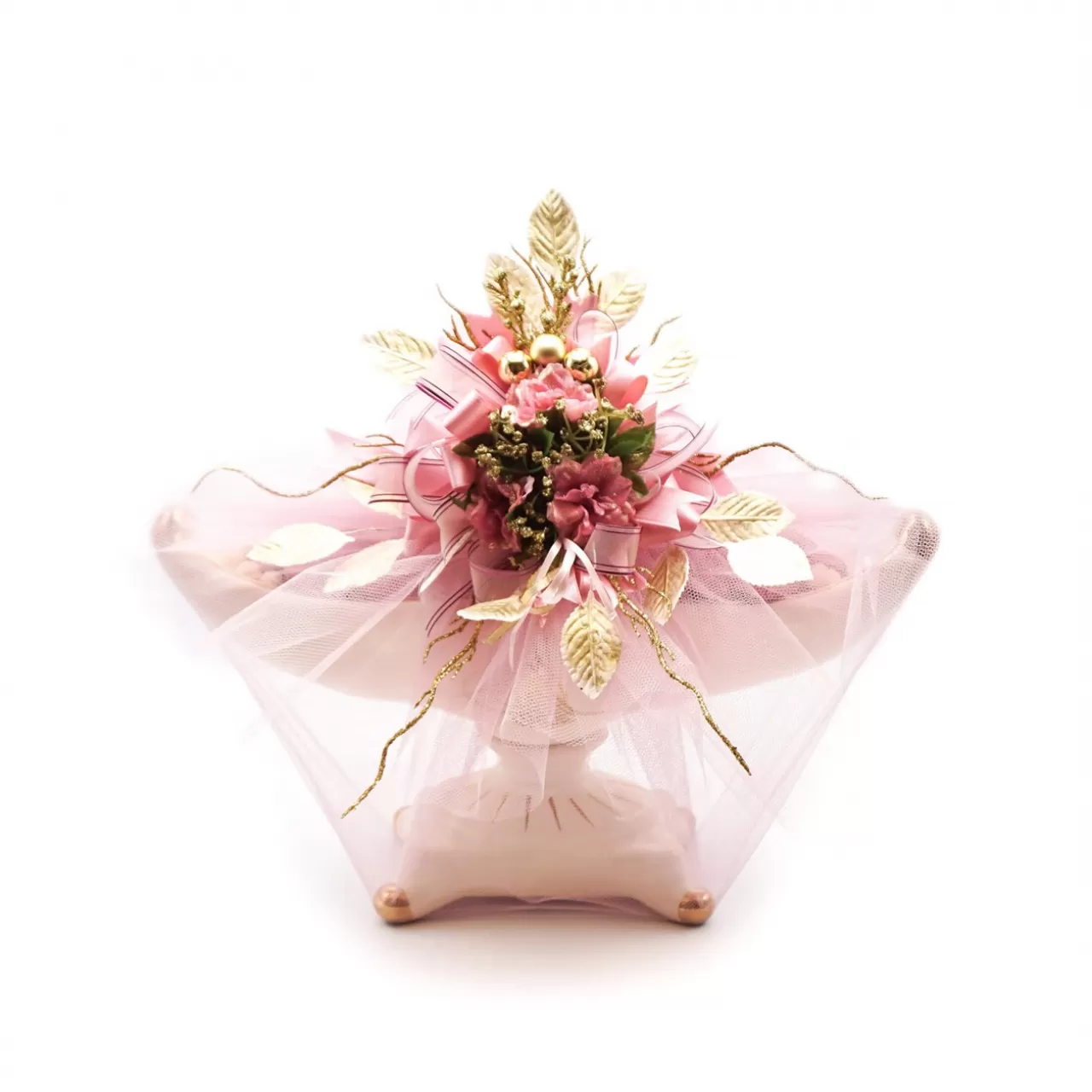 Beyaz Gondolda Pembe Nişan Çikolatası