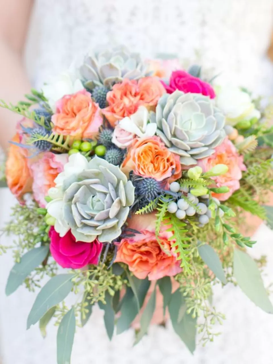 Turuncu Pembe Gelin Buketi