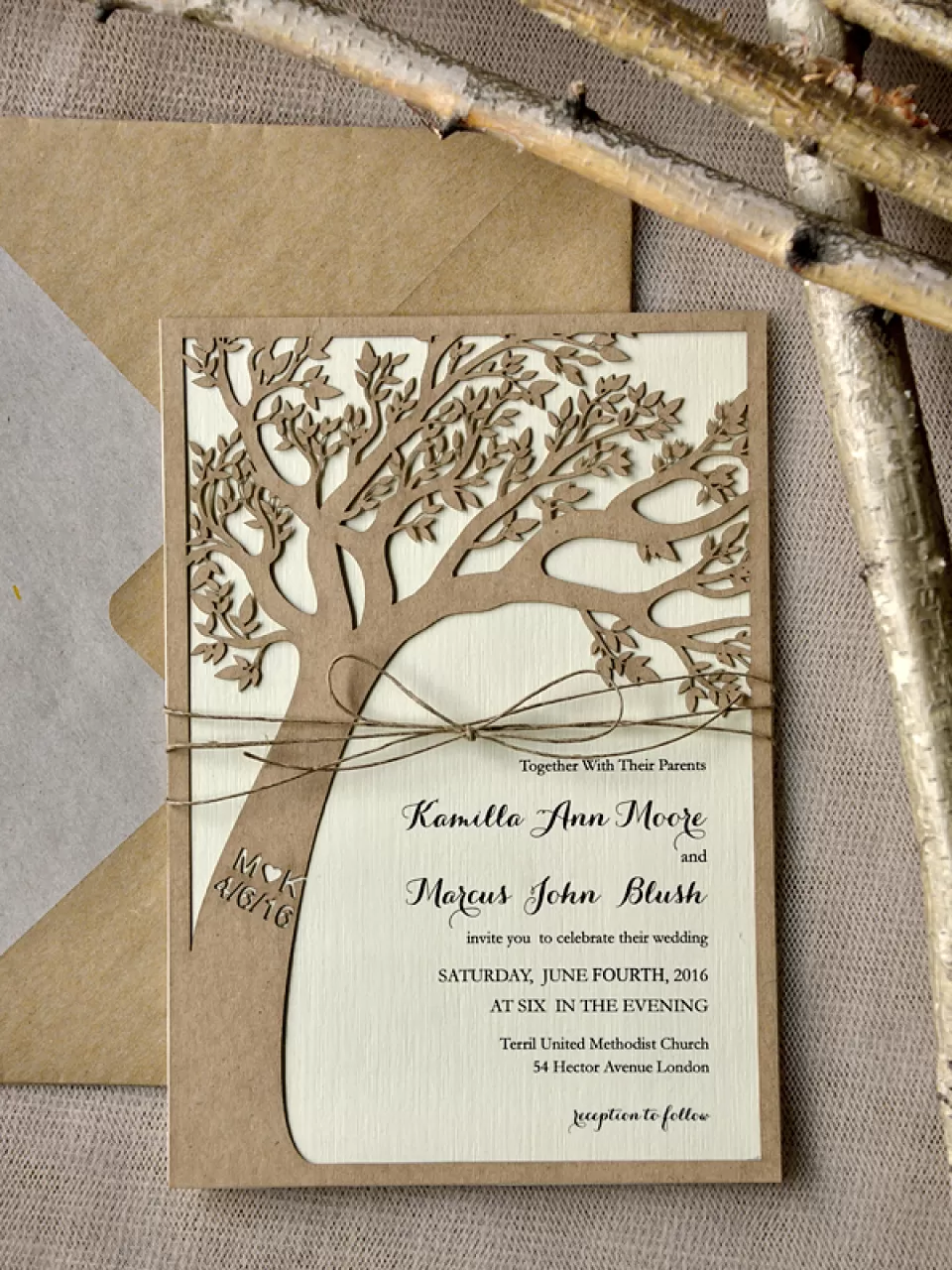 Ahşap Ağaç Davetiye