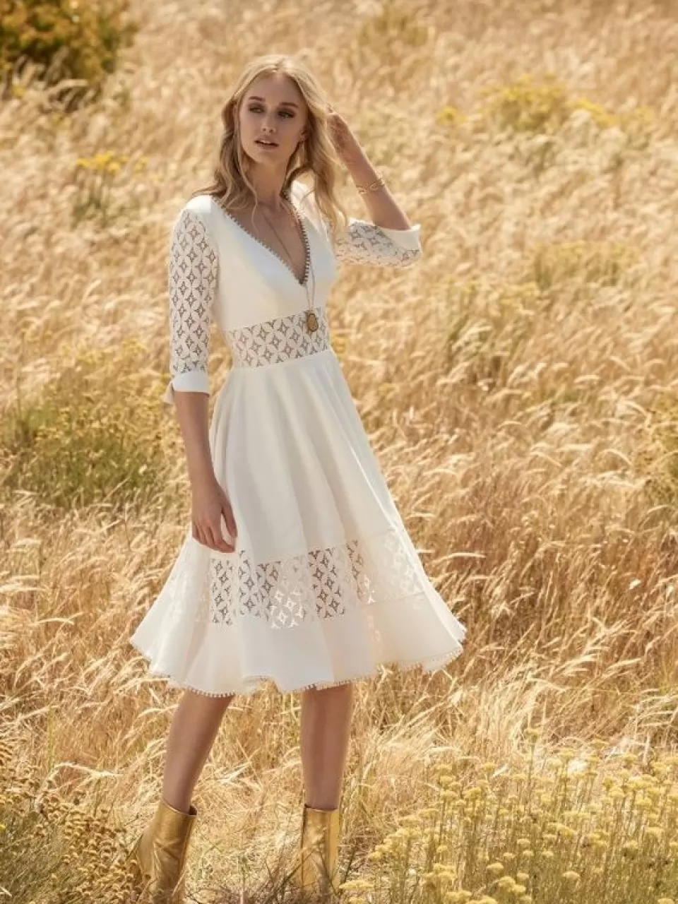 Midi Transparan Nikah Elbisesi