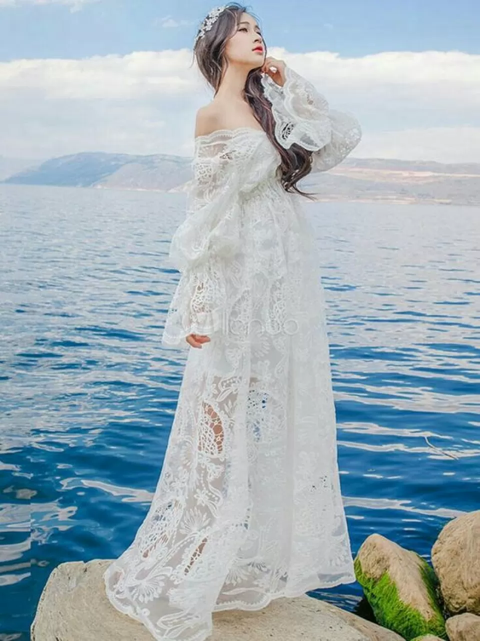 Uzun Bohem Nikah Elbisesi