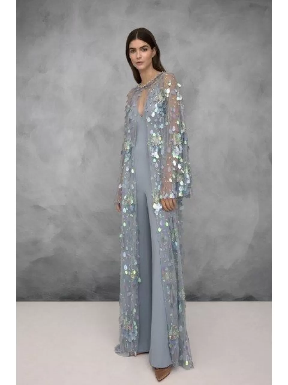 Açık Mavi, Ceketli Abiye Tulum