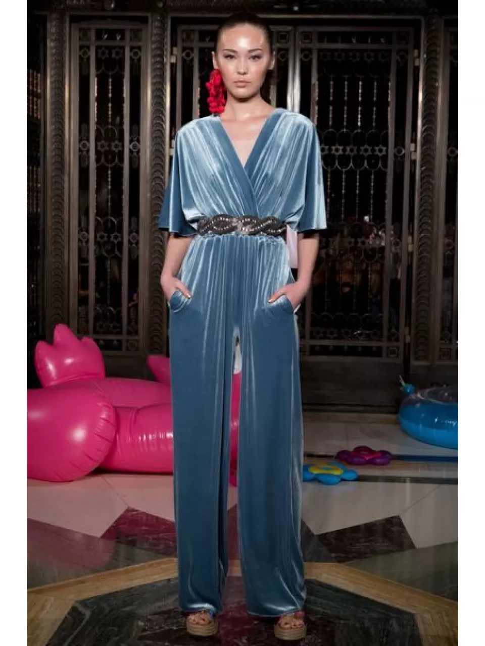 Kadife, Açık Mavi Abiye Tulum