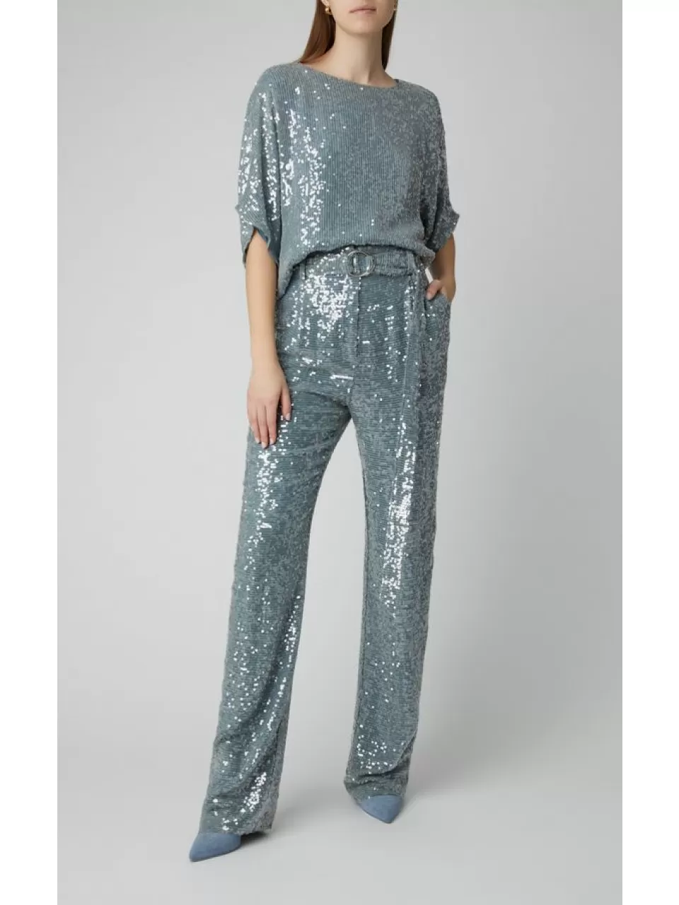 Mavi, Uzun Kol, Payetli Abiye Tulum