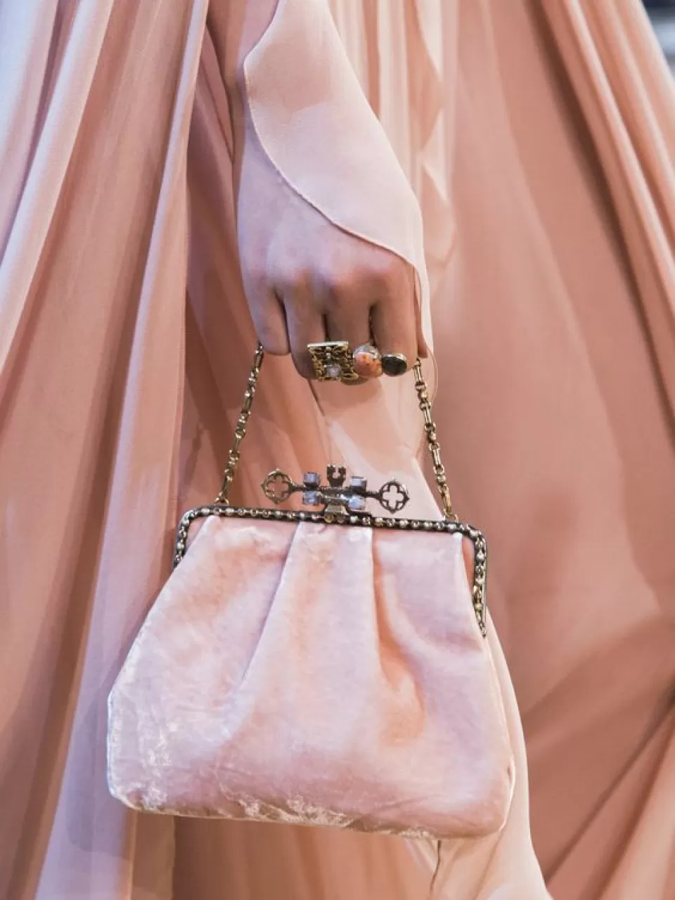 Pudra Pembe Abiye Çanta