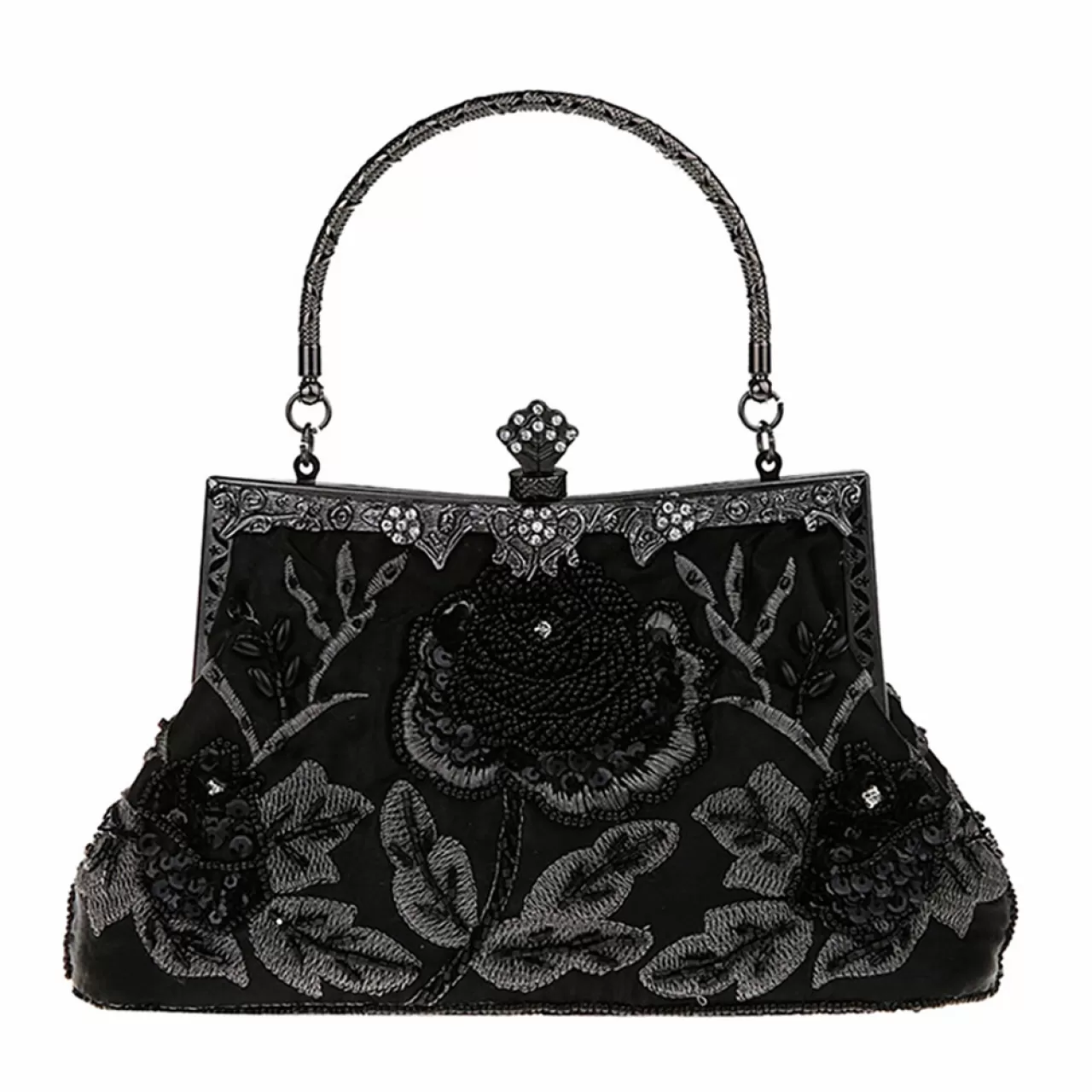 Siyah, Güllü Abiye Çanta