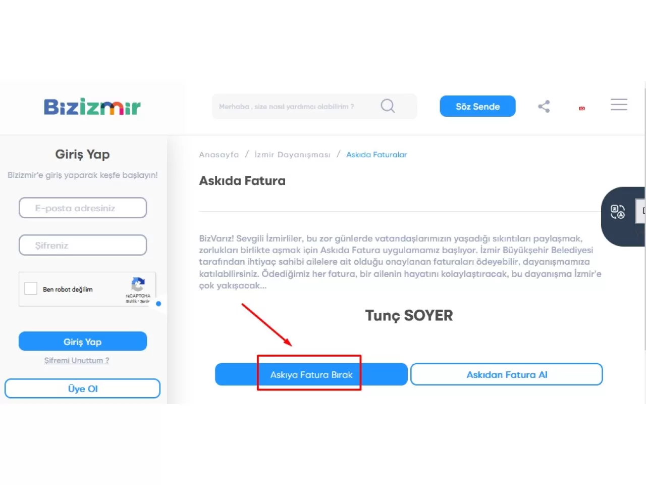 İzmir Büyükşehir Belediyesi Askıda Fatura Kampanyasından Nasıl Yararlanabilirim?