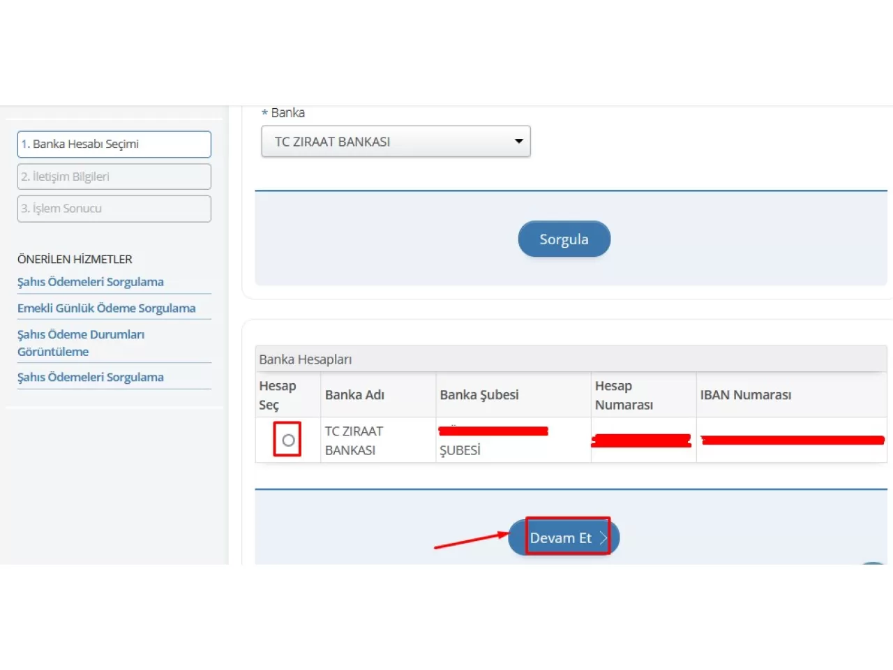 Tanımlamak İstediğiniz Hesabı Seçin